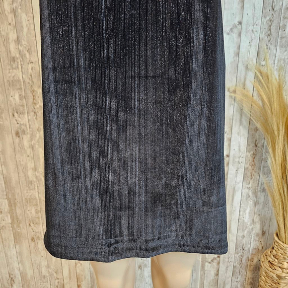 Michael Kors Womens Sleeveless Chain Strap Metallic Velvet Dress SZ XS Black - Picture 4 of 10